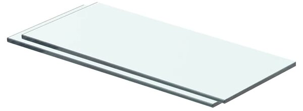 2 db átlátszó üveg paneles polc 40 x 12 cm