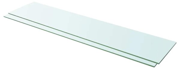 2 db átlátszó üveg paneles polc 110 x 25 cm