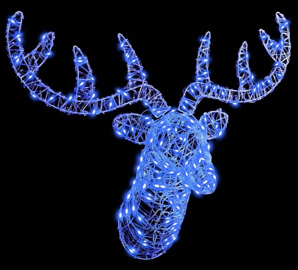 Rénszarvas Fej 140 LED Kék 68 x 36,5 x 62,5 cm Akril