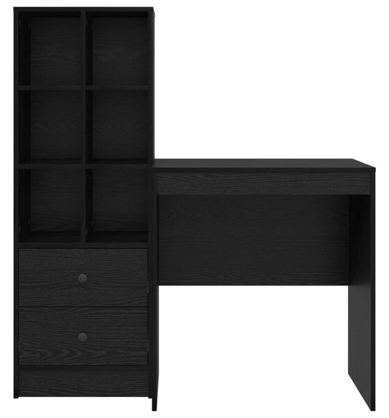 Asztal fiókkal polcokkal tárolóval 2 pcs Fekete tölgy