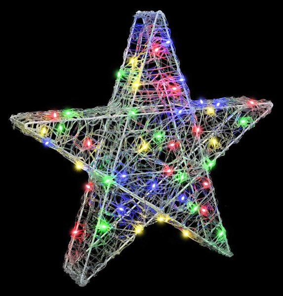 3D Csillag 50 LED Sokszínű 55 x 53.5 x 10 cm Akril