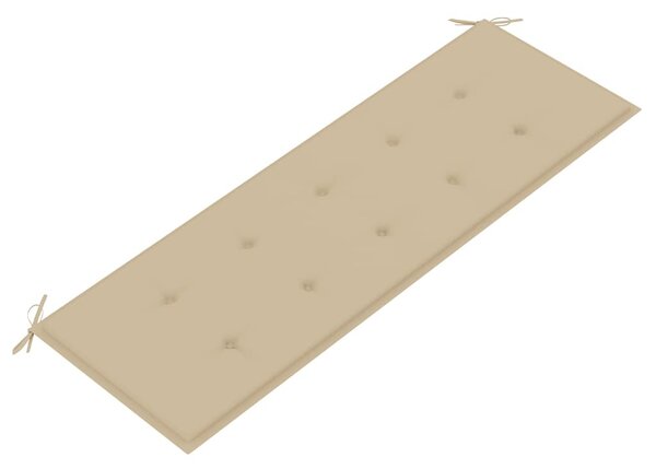 3 személyes tömör eukaliptuszfa kerti pad párnával 150 cm