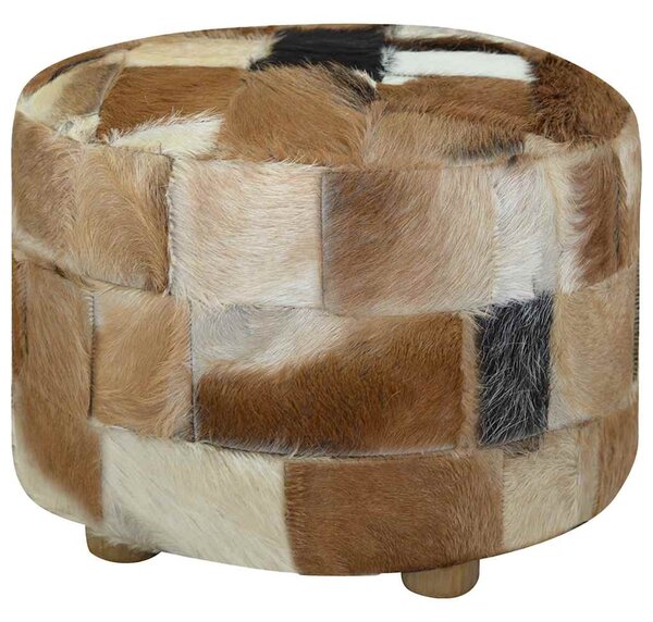 Kerek kecskebőr puff 50 x 50 x 45 cm