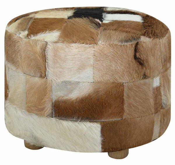Kerek kecskebőr puff 50 x 50 x 45 cm