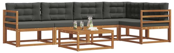 Kültéri kanapé szett párnával 6 pcs Természetes és antracit