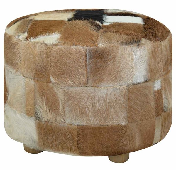 Kerek kecskebőr puff 50 x 50 x 45 cm