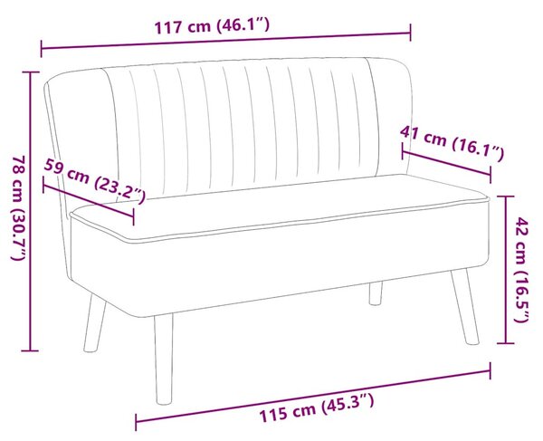 Kék szövetkanapé 117 x 55,5 x 77 cm