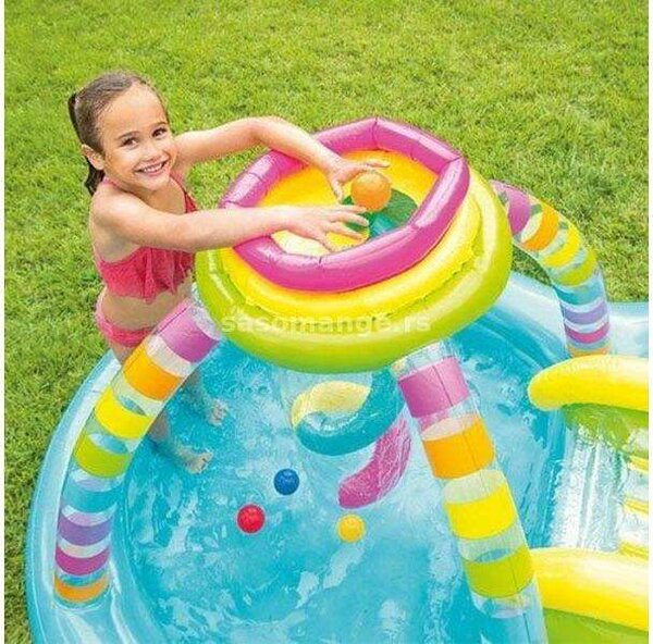 Intex 295x191x109cm felfújható Gyerekmedence - Szivárvány (56137NP) - kék