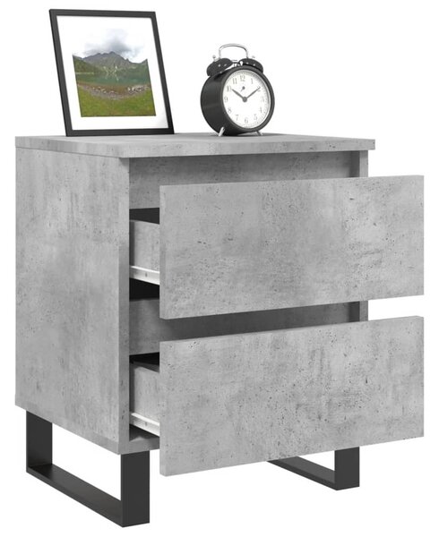 Betonszürke szerelt fa éjjeliszekrény 40x35x50 cm