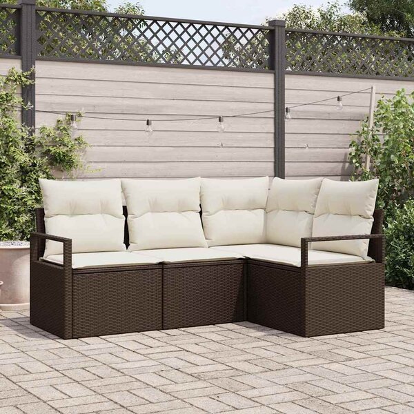 Kanapé Szett 4 pcs Barna polirattan