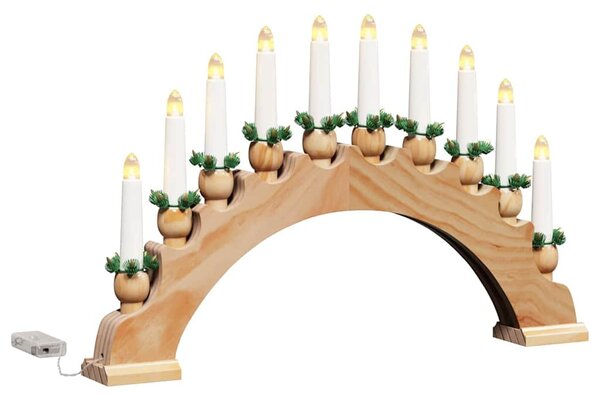 Karácsonyi gyertyatartó ív 10 LED gyertyával 3 db LED