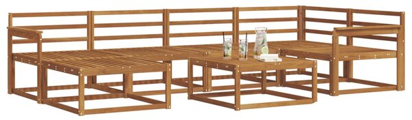 Kültéri kanapé szett 7 pcs Természetes Tömör Akácfa