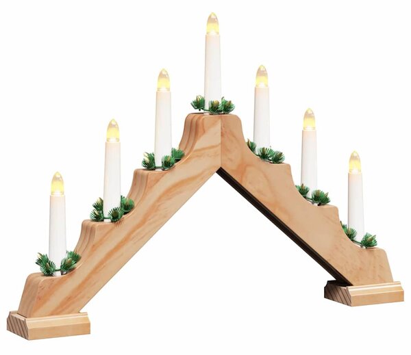 Karácsonyi gyertya híd 3 db 7 LED Meleg fehér 39.5 x 5 x 29 cm