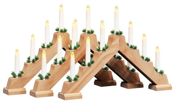 Karácsonyi gyertya híd 3 db 7 LED Meleg fehér 39.5 x 5 x 29 cm