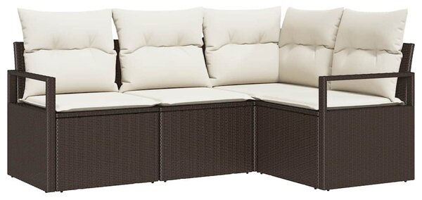 Kanapé Szett 4 pcs Barna polirattan