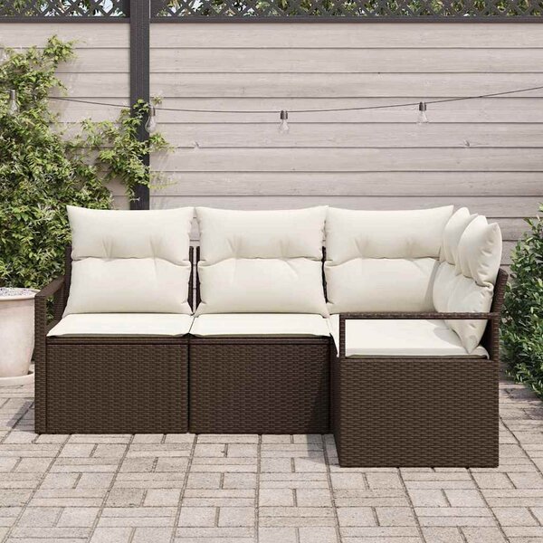 Kanapé Szett 4 pcs Barna polirattan