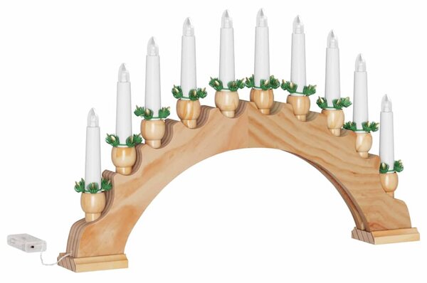 Karácsonyi gyertyatartó ív 10 LED gyertyával 3 db LED