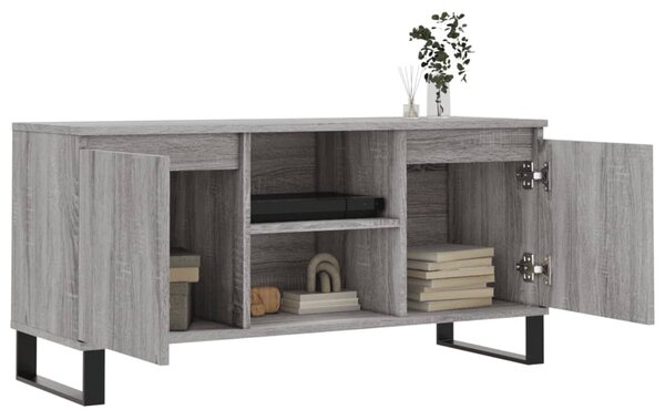 Szürke sonoma színű szerelt fa TV-szekrény 104x35x50 cm