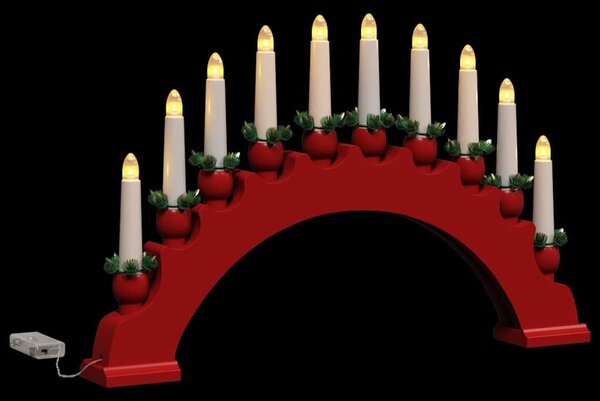 Karácsonyi gyertyatartó ív 10 LED gyertyával 3 db LED