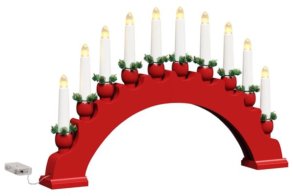 Karácsonyi gyertyatartó ív 10 LED gyertyával 3 db LED