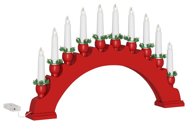 Karácsonyi gyertyatartó ív 10 LED gyertyával 3 db LED