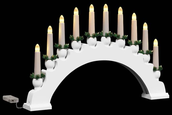 Karácsonyi gyertyatartó ív 10 LED gyertyával 3 db LED