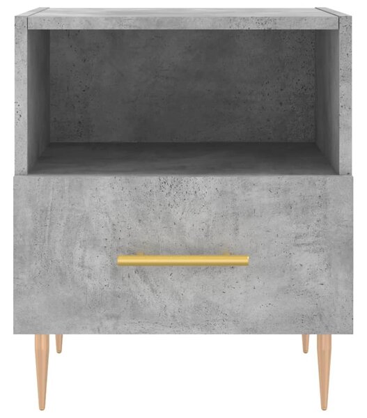 Betonszürke szerelt fa éjjeliszekrény 40 x 35 x 47,5 cm
