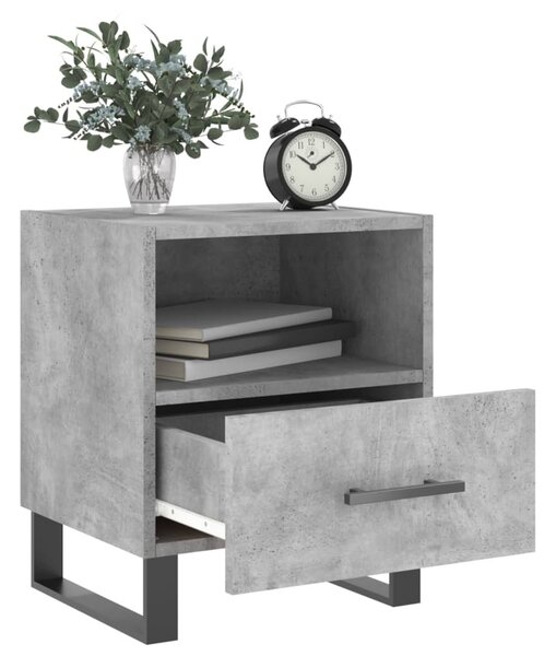 Betonszürke szerelt fa éjjeliszekrény 40 x 35 x 47,5 cm