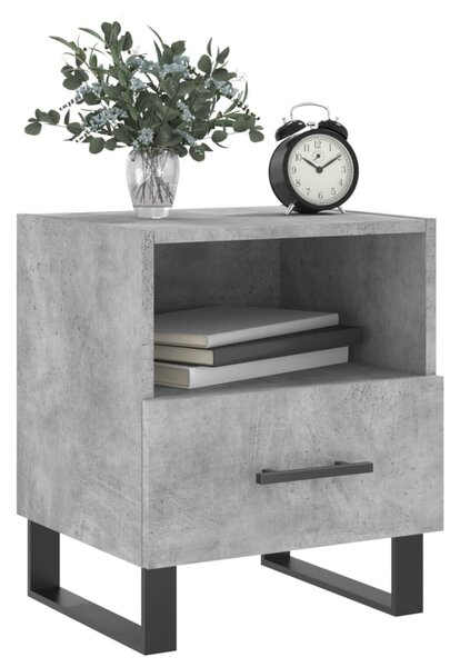 Betonszürke szerelt fa éjjeliszekrény 40 x 35 x 47,5 cm