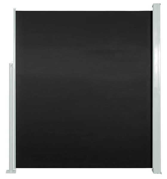 Fekete behúzható oldalsó teraszi napellenző 120 x 500 cm