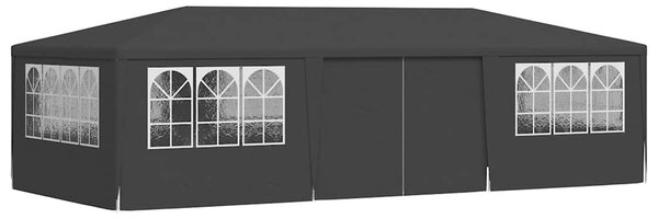 Antracitszürke rendezvénysátor oldalfalakkal 4 x 9 m 90 g/m²