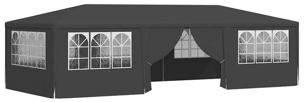 Antracitszürke rendezvénysátor oldalfalakkal 4 x 9 m 90 g/m²