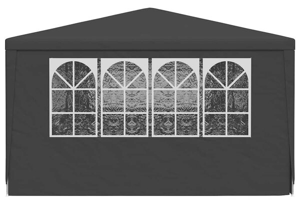 Antracitszürke rendezvénysátor oldalfalakkal 4 x 9 m 90 g/m²