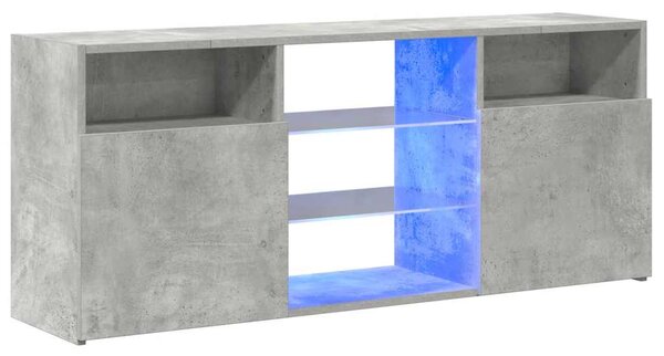 Szürke TV-szekrény LED-világítással 120 x 30 x 50 cm