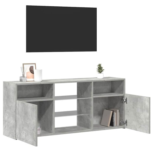 Szürke TV-szekrény LED-világítással 120 x 30 x 50 cm