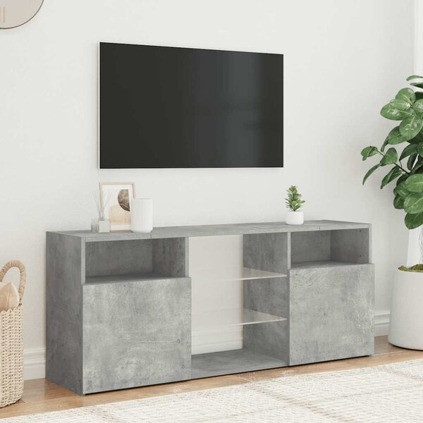 Szürke TV-szekrény LED-világítással 120 x 30 x 50 cm