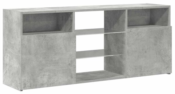 Szürke TV-szekrény LED-világítással 120 x 30 x 50 cm
