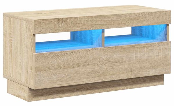 Sonoma tölgy színű TV-szekrény LED-lámpákkal 80 x 35 x 40 cm