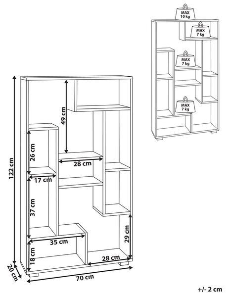 Polcrendszer ALMA 122 cm Barna/fekete