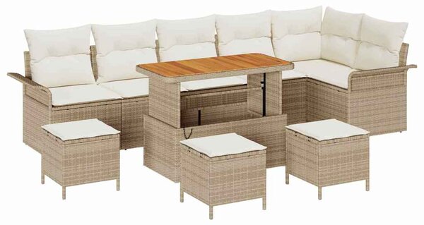 Kerti Kanapé Szett 10 db 9-Ülőhelyek száma Beige és krém