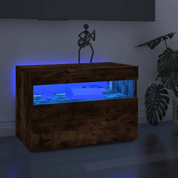 Füstös tölgy színű TV-szekrény LED-világítással 60 x 35 x 40 cm