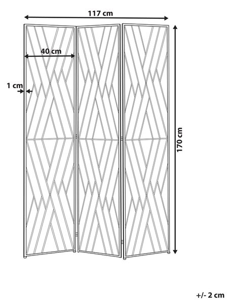 3 paneles térelválasztó ASOLO Arany 117 cm 170 cm