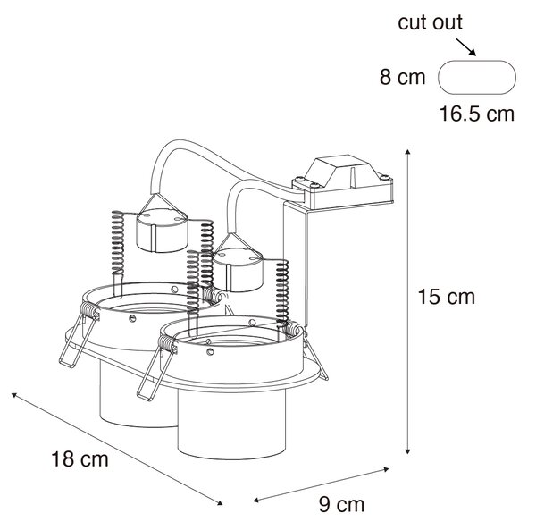 Kerek beépíthető reflektor antracit GU10 50 mm 2-fényes - Installa