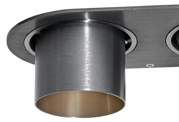 6 darabos süllyesztett spotlámpa készlet gunmetal GU10 50mm 2-Lights - Installa