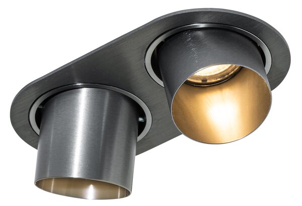 Kerek beépíthető reflektor antracit GU10 50 mm 2-fényes - Installa