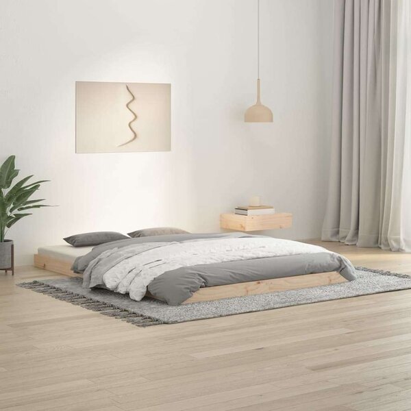VidaXL tömör fenyőfa ágykeret 135 x 190 cm Double