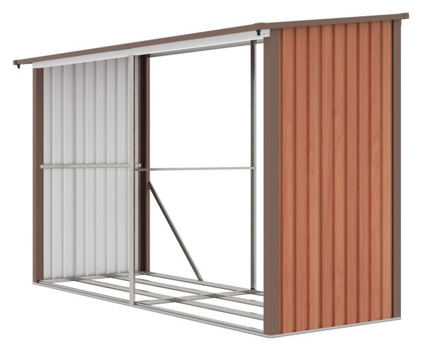 G21 WOH 682 tüzifa tároló - 302 x 119 cm, barna