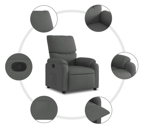 Sötétszürke szövet relaxfotel