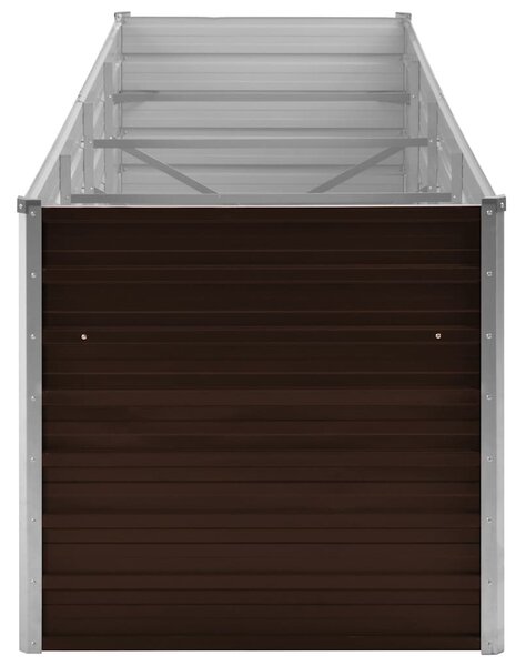Barna horganyzott acél kerti magaságyás 320 x 80 x 77 cm