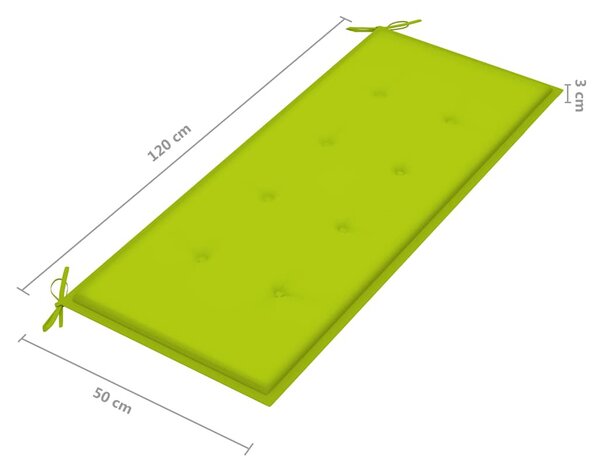 2 személyes tömör eukaliptuszfa kerti pad párnával 120 cm